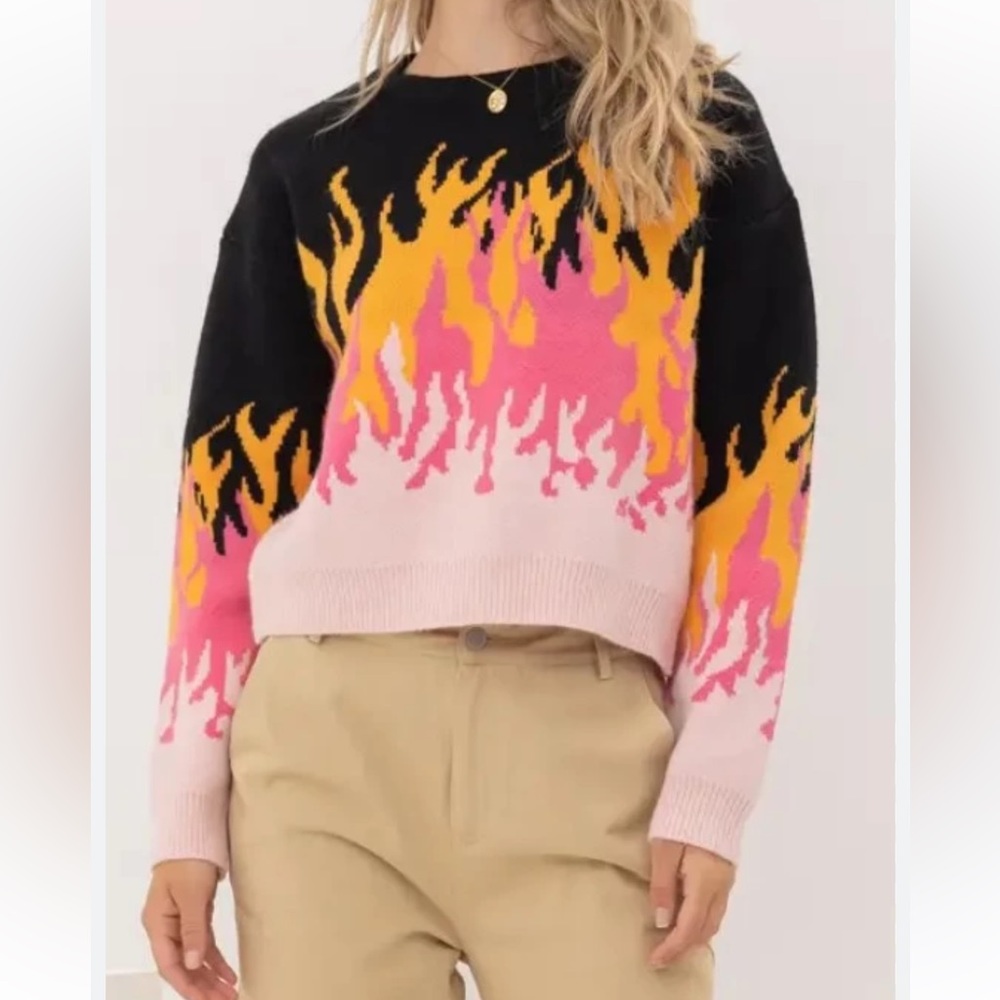 Pink flame sweater